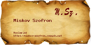 Miskov Szofron névjegykártya